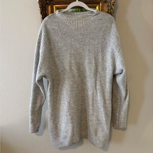 Cozy Women's Gray Ribbed Sweater dress